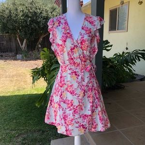 Ella Moss Bohemian Rhapsody Floral Wrap Dress - Size M